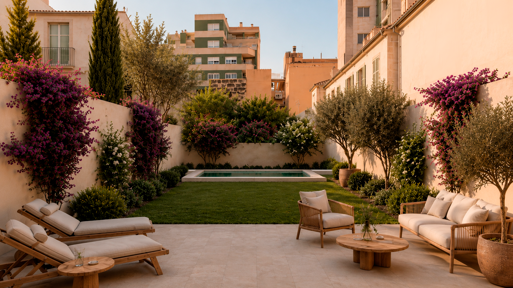 Private garden with plunge pool