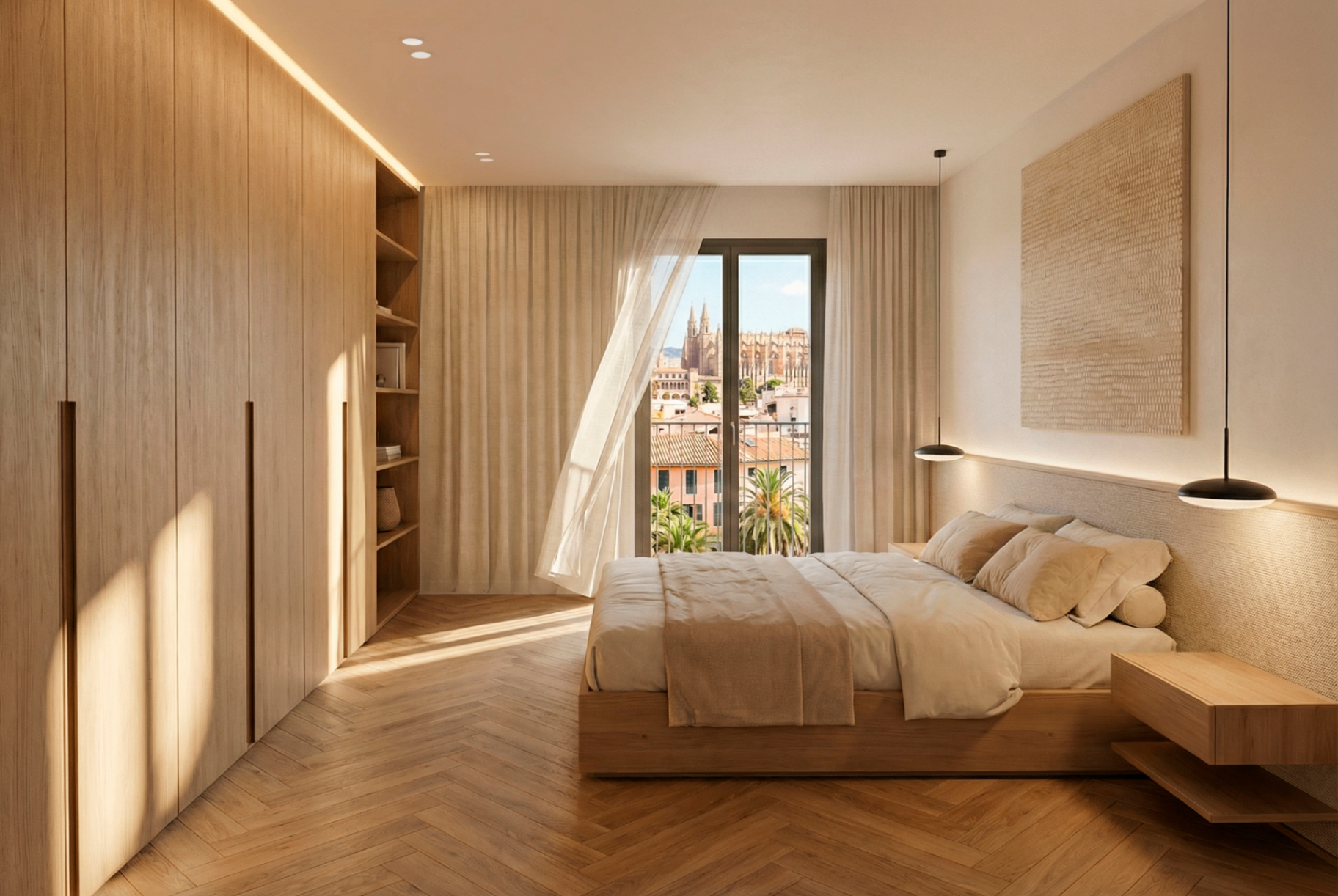 Master bedroom with Cathedral view
